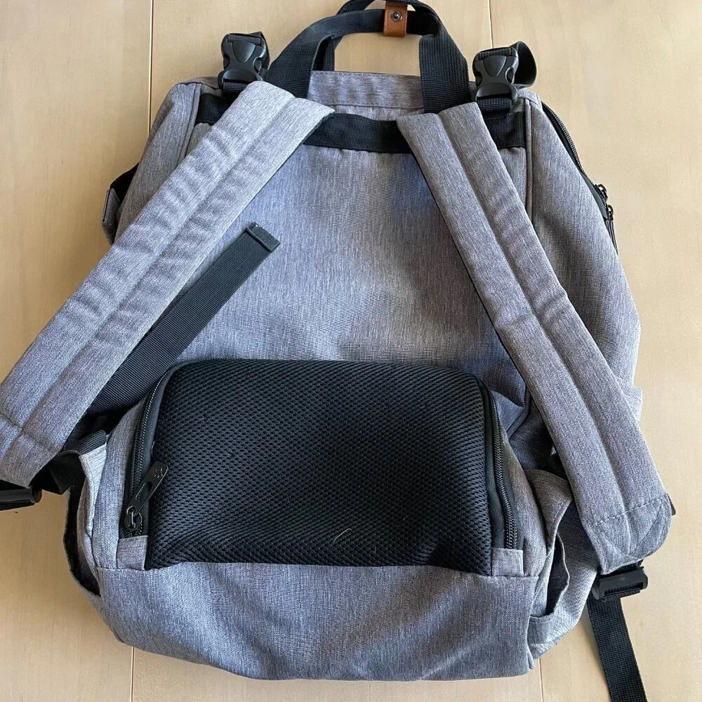Hap Tim Grey Unisex Diaper‎ Bag Backpack, Large Capacity Travel, Water Resistant
